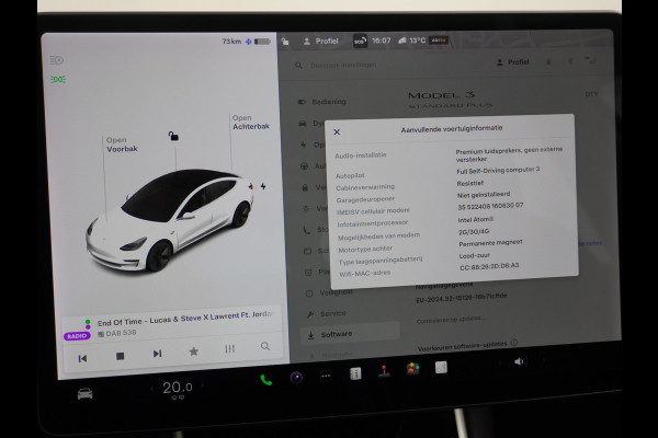 Tesla Model 3 SR+ 60kWh 325PK 18" AutoPilot Leder PanoDak Adaptive cruise Camera's Elektr.-Stuur+Stoelen+Spiegels+Geheugen+Easy-Entry+Verwarmd Navigatiesysteem full map LED-a+v Comfortstoelen ACC Dual-ECC DAB Voorverwarmen interieur via App Keyless via Telefoonsleutel One-Pedal-Drive Origineel Nederlandse auto Fase 3 laden! Garantie Accu tot 16-12-2027/Max 160.000km 1.584kg licht!