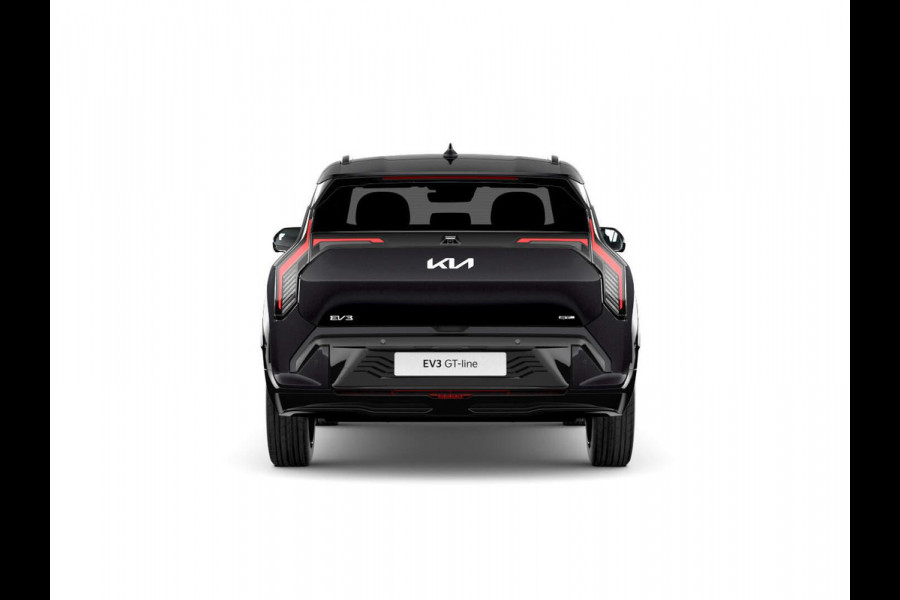 Kia EV3 GT-Line 81.4 kWh | Levering April | 600km Rijbereik | Navi | 19" | Adapt. Cruise | Clima | Schuif/Kanteldak | Stoel&Stuurverw. | Priv Glass | BSM | Harman Kardon | LED | Private Lease € 614,- Actie !