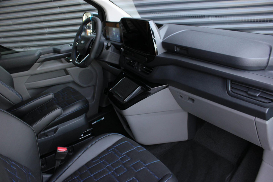 Ford Transit Custom 320 2.0 TDCI L2H1 MS- RT DC AWD DUBBEL CABINE BPM VRIJ / KUIPSTOELEN / DIRECT RIJDEN / NAVIGATIE / FULL BLACK