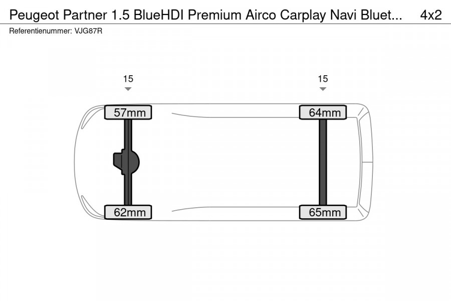 Peugeot Partner 1.5 BlueHDI Premium Airco Carplay Navi Bluetooth Cruise Control Mistlampen voor