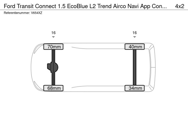 Ford Transit Connect 1.5 EcoBlue L2 Trend Airco Navi App Connect Carplay Bluetooth Cruise Control PDC + Camera Trekhaak