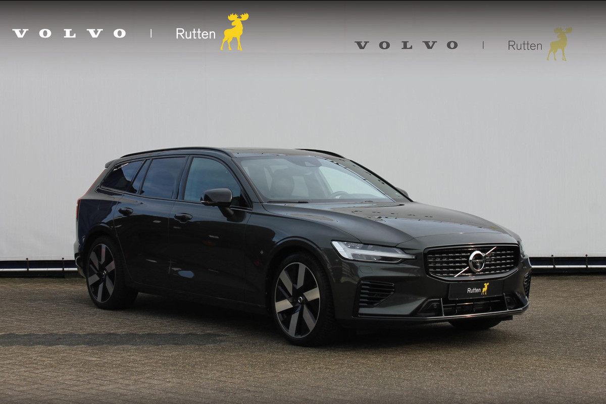 Volvo V60 T6 Plug-in hybrid 350PK Automaat AWD Ultimate Dark Panoramisch schuif-kanteldak / 360graden zichtcamera / Semi elektrisch wegklapbare trekhaak / Head-Up display /  Apple Carplay