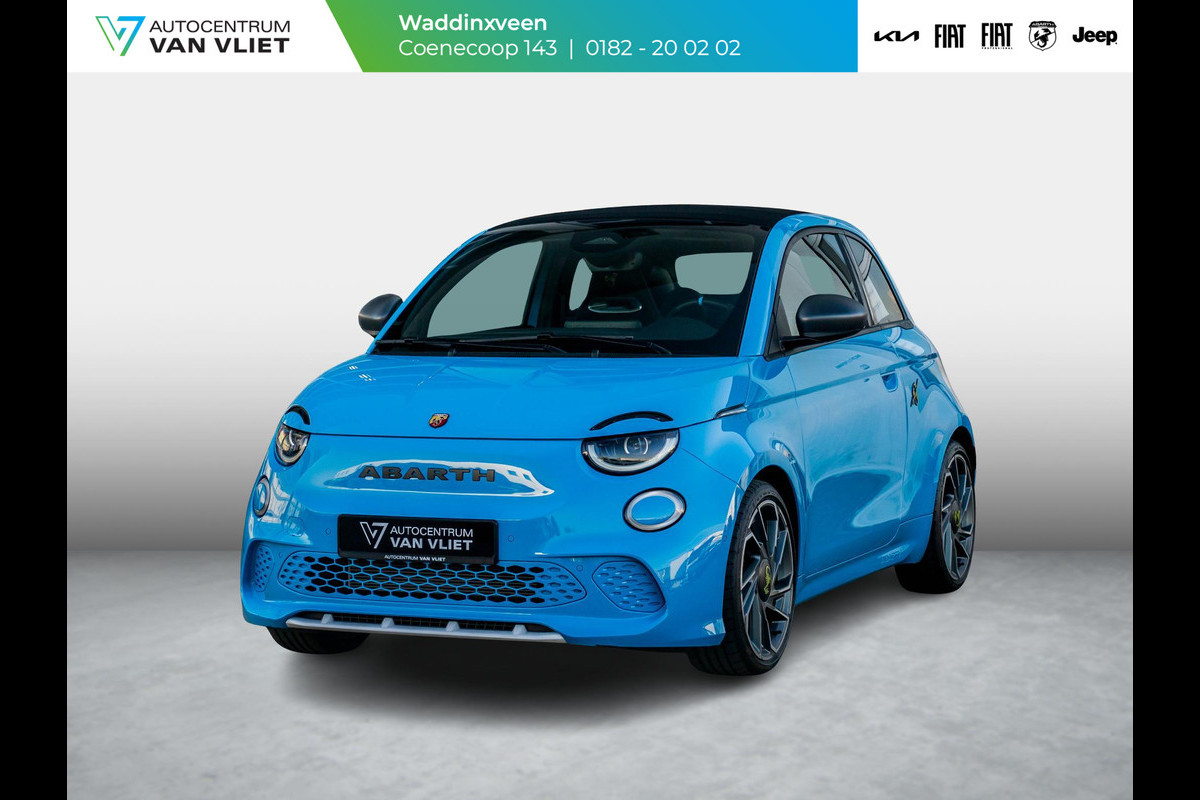 Abarth 500e 42 kWh Scorpionissima 155pk | Cabrio | Clima | Keyless | Camera | LED | JBL | 18" | Alcantara | Navi | Stoelverwarming | 1 van 1949 | Apple Carplay |