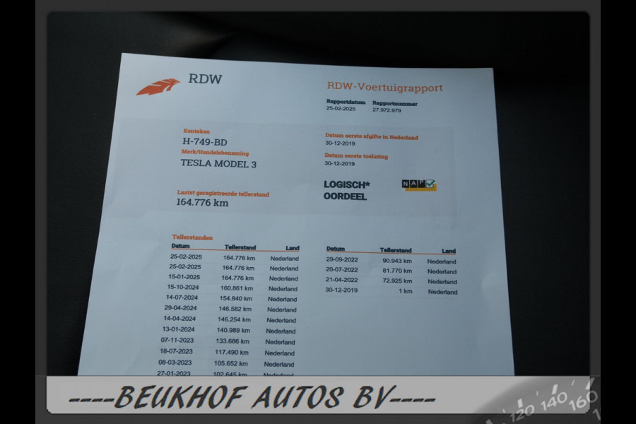 Tesla Model 3 Long Range RWD 75 kWh Autopilot 3 Leer Pano