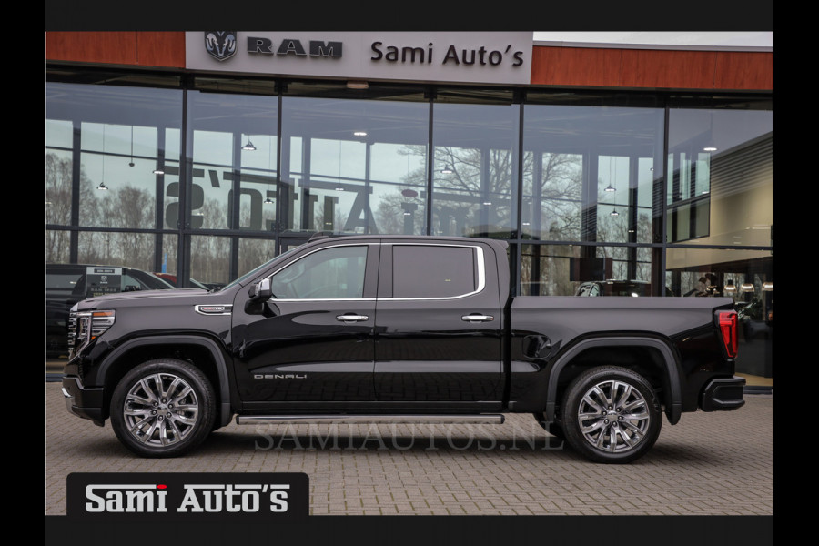 GMC Sierra Denali 6.2 V8 426PK | BPM VRIJ | BLACK LEDER | HUD | FULL OPTION | HEAD-UP | LANE ASSIST | 360 CAMERA | VIRTUAL COCKPIT | DUBBELE CABINE | 5 PERSOONS | PICK UP | Voorraad Nr 418902