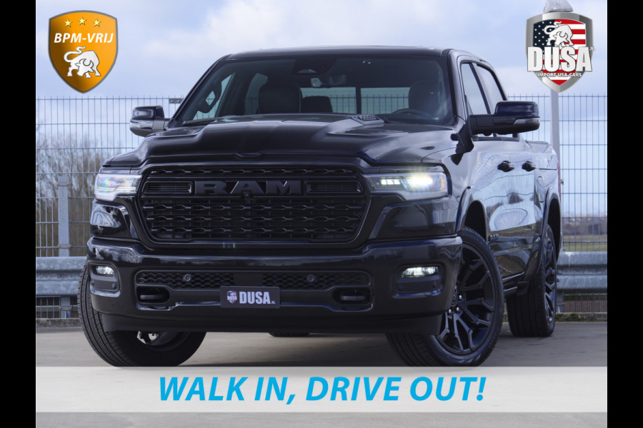 Dodge Ram | 1500 | Limited | Night | 3.0L Twin-Turbo I6 | High Output | RAMBOX Passenger Display | 14,4 Touch Screen | Harman Kardon | INCL BPM-VOORDEEL Getoonde accessoires zijn verkrijgbaar tegen meerprijs