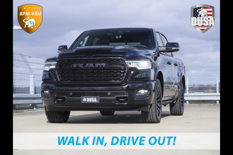 Dodge Ram | 1500 | Limited | Night | 3.0L Twin-Turbo I6 | High Output | RAMBOX Passenger Display | 14,4 Touch Screen | Harman Kardon | INCL BPM-VOORDEEL Getoonde accessoires zijn verkrijgbaar tegen meerprijs