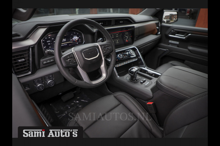 GMC Sierra Denali 6.2 V8 426PK | VIRTUAL COCKPIT | HEAD-UP | LANE ASSIST | 360 CAMERA | BLACK LEDER | DUBBELE CABINE | 5 PERSOONS |  GARANTIE | DC | Pick up VOORRAAD NR 433388