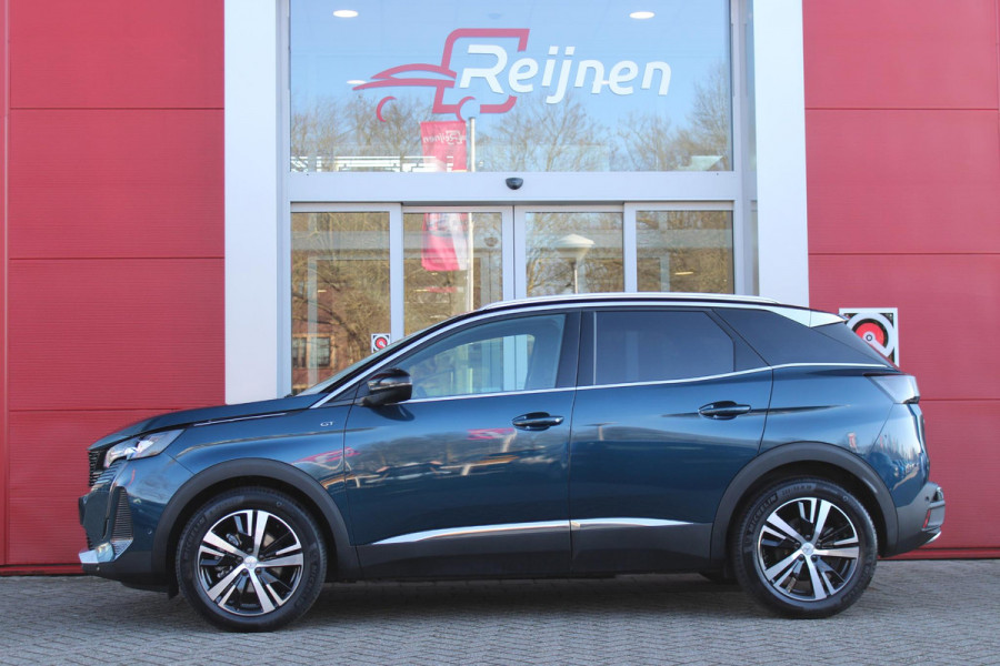 Peugeot 3008 1.2 Hybrid 136PK GT | 360° CAMERA | NAVIGATIE | ADAPTIVE CRUISE CONTROL | APPLE CARPLAY/ANDROID AUTO | CLIMATE CONTROL | 18" LICHTMETALEN VELGEN | DODEHOEK DETECTIE | KEYLESS ENTRY/START | FULL LED KOPLAMPEN | PARKEERSENSOREN VOOR EN ACHTER | DAB+ RADIO | LANE ASSIST |