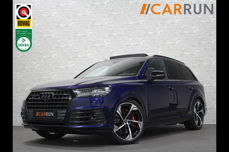 Audi Q7 SQ7 V8 4.0 TDI | 360 View | Carbon | ACC | Panorama | Soft-Close | Head-Up | Nachtzicht | Trekhaak | Luchtvering | BOSE | Keyless-Entry | Memory | 4-Zone Clima | Stoelverwarming V+A | Standkachel | ISO-Glas | Sfeerverlichting | Tour-Pakket | DAB | Draadloos Laden | Lane Assist |