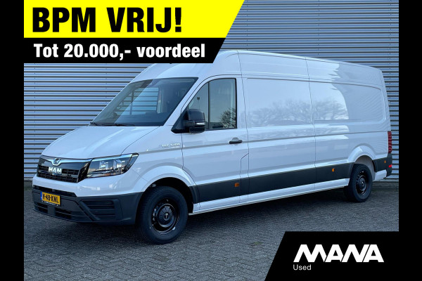 MAN TGE 35 L4H3 3.180 177pk Automaat Camera Sensoren Cruise Camera CarPlay Versterkte-Stoelbekleding ErgoStoel Bijrijdersbank SideLights