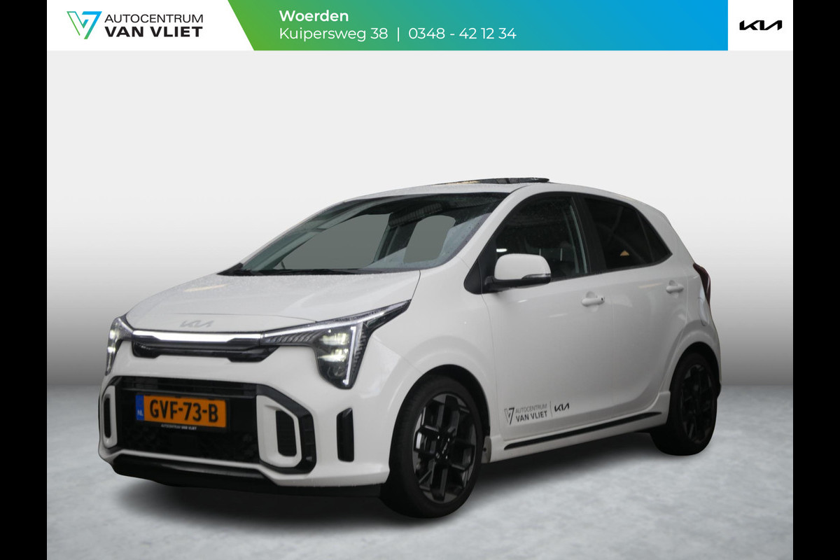 Kia Picanto 1.0 DPI GT-Line | Carplay | Clima | Stoel-stuurverwarming | Navi | Cruise | Schuifk-kanteldak | Keyless |