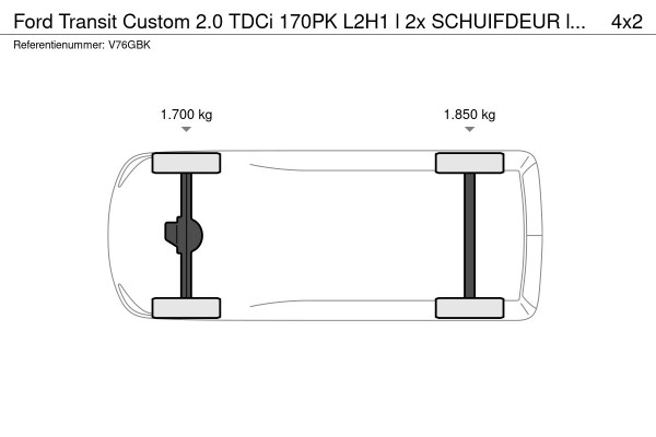 Ford Transit Custom 2.0 TDCi 170PK L2H1 l 2x SCHUIFDEUR l NAVI l 18" LMV l ACC l CAMERA