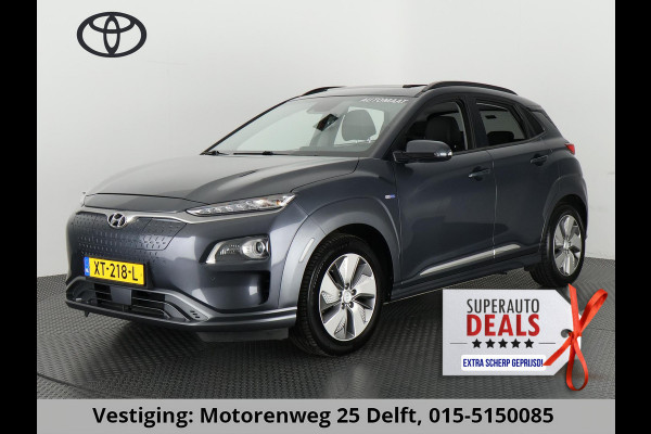 Hyundai Kona EV PREMIUM 204 PK ACCU=100% BERIJK TOT 508 KM !!! Hyundai Kona EV PREMIUM 204 PK PANORAMADAK ACCU=100% 64Kwh. LEER. NAVI. KEYLESS. FULL OPTION. TOT 5 JAAR GARANTIE*