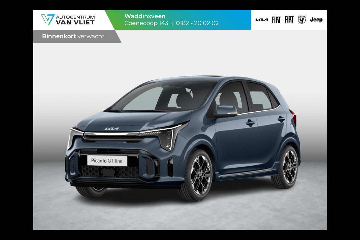 Kia Picanto 1.0 DPi GT-Line AMT | Automaat | MY25 | LED | Navi | CarPlay | Keyless | Schuif-/kanteldak | Stoel-/stuurverwarming | 16'' | Private Lease € 384,-