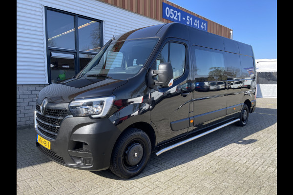 Renault Master T35 2.3 dCi 180pk autoaat L3H2 DC 6 persoons Energy Comfort / vaste prijs rijklaar € 28.950 ex btw / lease vanaf € 518 / pdc rondom / trekhaak 2500 kg / sidebars / airco / cruise / navi !