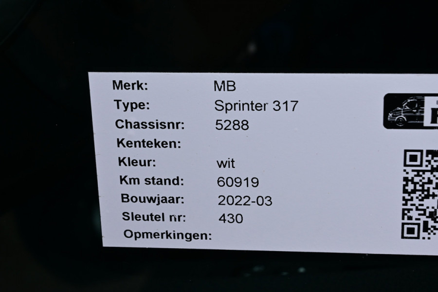 Mercedes-Benz Sprinter 317 CDI L2H2 MBUX met 360 Graden camera, Geveerde stoel