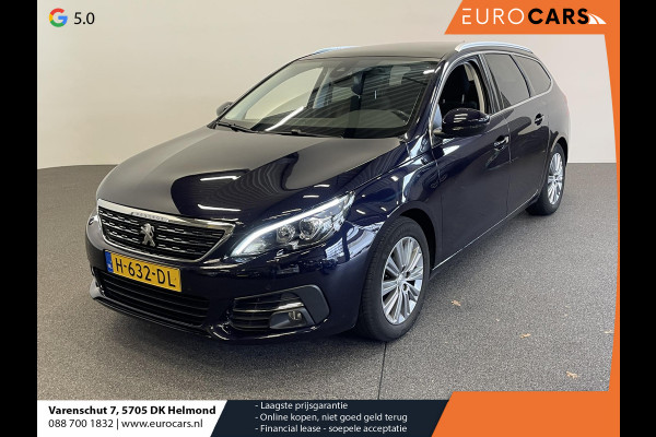 Peugeot 308 SW 1.2 PureTech 130 pk Aut. Blue Lease Premium Airco|ECC Navi PDC VA + Camera Full LED Panoramadak Trekhaak Comfortstoel+Massage Distributieriem vervangen bij 93891 km!