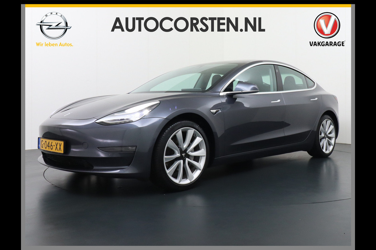 Tesla Model 3 Long Range 75kWh 2020 463PK 19" Mistl. Full-Self-Driving-Computer 3 Telefoon-Sleutel Premium Audio 4wd Lmv AutoPilot Panoramadak Stoel en achterbank verwarming Keyless Electr.Stoelen+Memory+Easy-Entry WiFi Origineel Nederlandse auto Grootste accu, Tot 16,5kwh thuis laden. Accu garantie tot 13-01-2028 / 192.000km