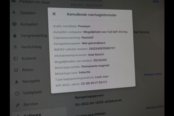 Tesla Model 3 Long Range 75kWh 463PK Lmv-18" Telefoon-Sleutel Premium Audio 4wd AutoPilot Panoramadak Camera's Leder Adaptive-CruiseControl-St Stoel en achterbank verwarming Keyless Electr.Stoelen+Memory+Easy-Entry WiFi Origineel Nederlandse auto Grootste accu, Tot 16,5kwh thuis laden. Accu garantie 10-12-2027 / 192.000km