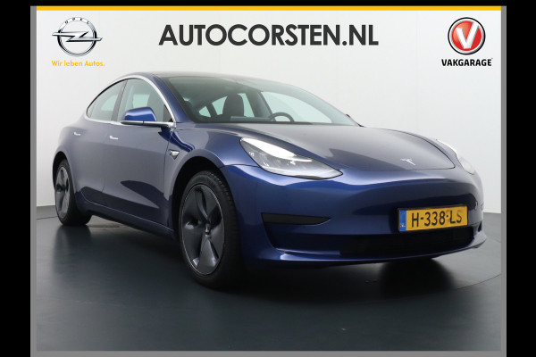 Tesla Model 3 SR+ 60kWh 325PK FSD-3 Computer AutoPilot Leder PanoDak Adaptive-Cruise Lmv 18" Camera's Elektr.-Stuur+Stoelen+Spiegels+Geheugen+ Navi LED Comfortstoelen ACC DAB Voorverwarmen interieur via App Keyless via Telefoonsleutel One-Pedal-Drive Origineel Nederlandse auto tot 11kw laden thuis! Garantie Accu tot  01-05-2028 max 160.000km 1.584kg licht!