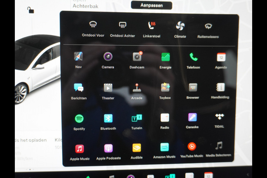 Tesla Model 3 Long Range 75kWh 463PK 19" FSD-Full Self Driving Computer-3 Premium Audio 4wd AutoPilot Panoramadak Camera's Leer Adaptive-Cruis Stoel en achterbank verwarming Electr.Stoelen+Memory+Easy-Entry WiFi Orig. NLse auto Grootste accu Tot 16,5kwh thuis laden. Accu-Garantie tot 18-12-2027 max 192.000km