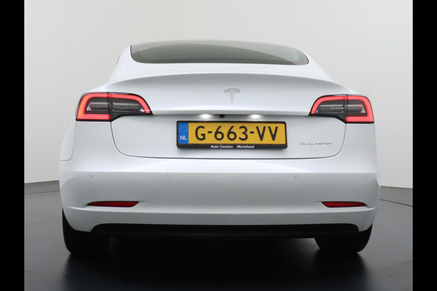 Tesla Model 3 Long Range 75kWh 463PK 19" FSD-Full Self Driving Computer-3 Premium Audio 4wd AutoPilot Panoramadak Camera's Leer Adaptive-Cruis Stoel en achterbank verwarming Electr.Stoelen+Memory+Easy-Entry WiFi Orig. NLse auto Grootste accu Tot 16,5kwh thuis laden. Accu-Garantie tot 18-12-2027 max 192.000km