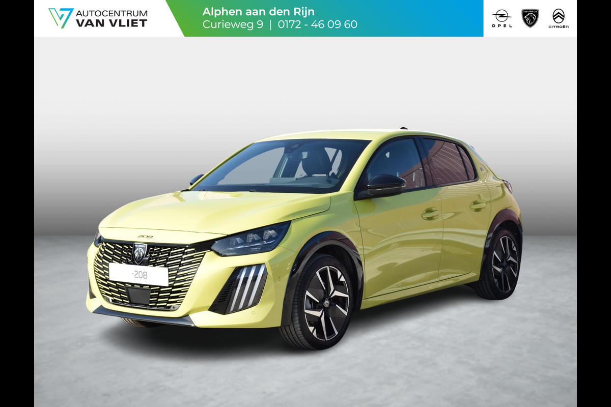 Peugeot e-208 EV GT 51 kWh UIT VOORRAAD LEVERBAAR | NAVIGATIE | CARPLAY | ACHTERUITRIJCAMERA MET SENSOREN | MASSAGESTOELEN | STOELVERWARMING |