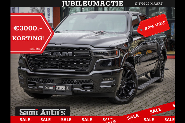 Dodge Ram 1500 LIMITED DE MEEST LUXUEUZE PICK UP HIGH OUTPUT H.O 540PK 706 Nm 2025 | XB9 | MASSAGE | BOM VOL | CREW CAB | DUBBELE CABINE | GRIJSKENTEKEN | VOORRAAD NR 2300 - 7689