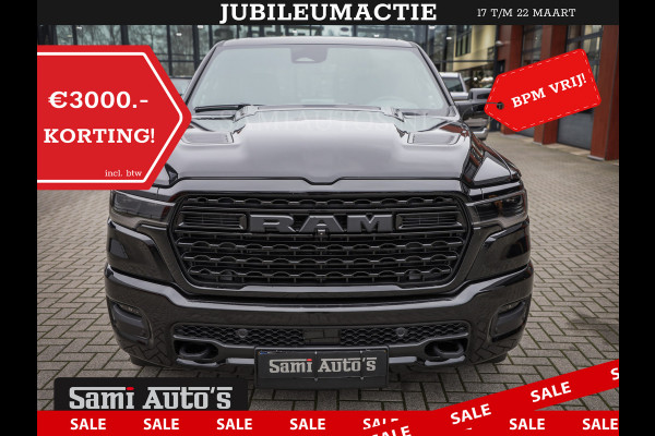 Dodge Ram 1500 LIMITED DE MEEST LUXUEUZE PICK UP HIGH OUTPUT H.O 540PK 706 Nm 2025 | XB9 | MASSAGE | BOM VOL | CREW CAB | DUBBELE CABINE | GRIJSKENTEKEN | VOORRAAD NR 2300 - 7689