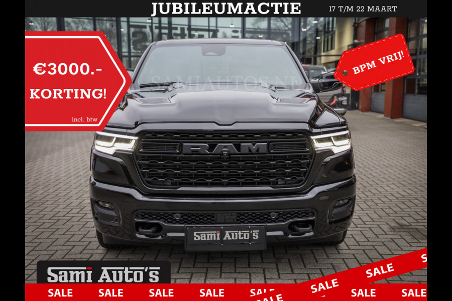 Dodge Ram 1500 LIMITED DE MEEST LUXUEUZE PICK UP HIGH OUTPUT H.O 540PK 706 Nm 2025 | XB9 | MASSAGE | BOM VOL | CREW CAB | DUBBELE CABINE | GRIJSKENTEKEN | VOORRAAD NR 2300 - 7689