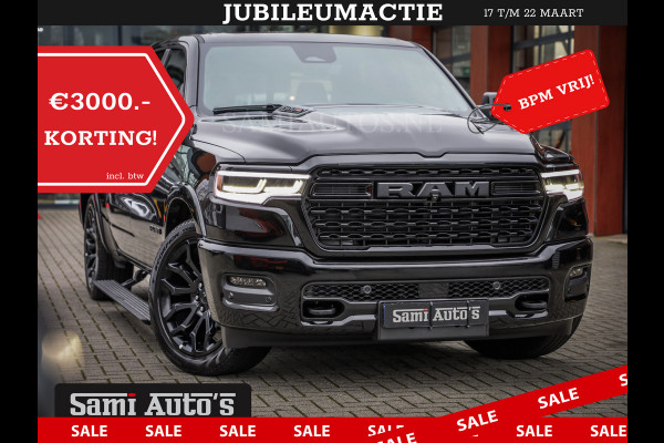 Dodge Ram 1500 LIMITED DE MEEST LUXUEUZE PICK UP HIGH OUTPUT H.O 540PK 706 Nm 2025 | XB9 | MASSAGE | BOM VOL | CREW CAB | DUBBELE CABINE | GRIJSKENTEKEN | VOORRAAD NR 2300 - 7689