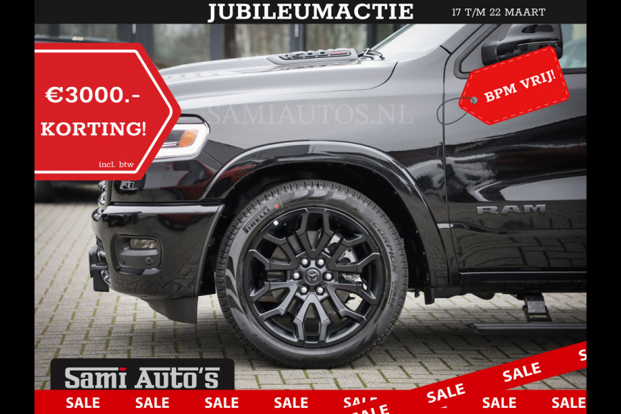 Dodge Ram 1500 LIMITED DE MEEST LUXUEUZE PICK UP HIGH OUTPUT H.O 540PK 706 Nm 2025 | XB9 | MASSAGE | BOM VOL | CREW CAB | DUBBELE CABINE | GRIJSKENTEKEN | VOORRAAD NR 2300 - 7689