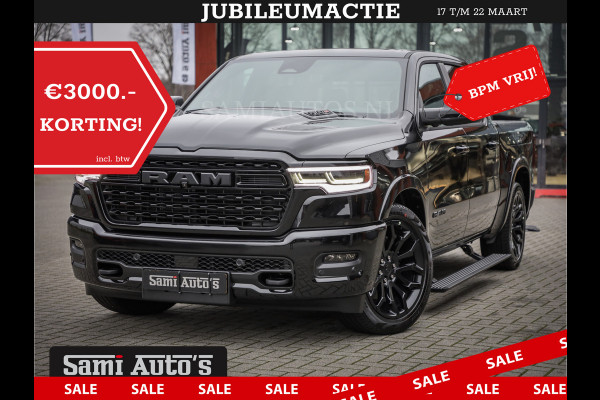 Dodge Ram 1500 LIMITED DE MEEST LUXUEUZE PICK UP HIGH OUTPUT H.O 540PK 706 Nm 2025 | XB9 | MASSAGE | BOM VOL | CREW CAB | DUBBELE CABINE | GRIJSKENTEKEN | VOORRAAD NR 2300 - 7689