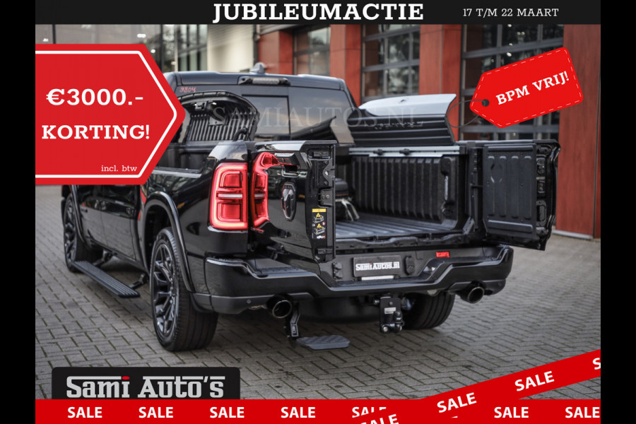 Dodge Ram 1500 LIMITED DE MEEST LUXUEUZE PICK UP HIGH OUTPUT H.O 540PK 706 Nm 2025 | XB9 | MASSAGE | BOM VOL | CREW CAB | DUBBELE CABINE | GRIJSKENTEKEN | VOORRAAD NR 2300 - 7689