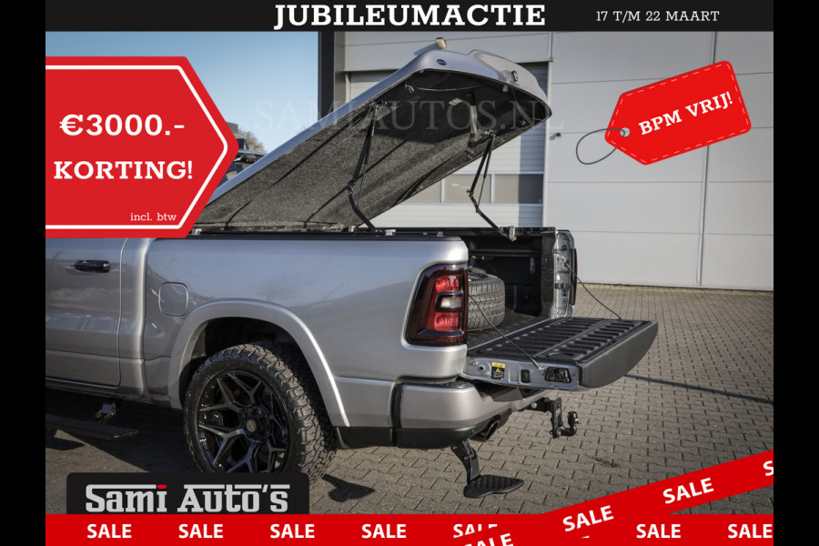 Dodge Ram PREMIUM EDITION | BOM VOL + 14.4 INCH SCHERM | LUCHTVERING | HUD | HURRICANE 420PK 636 Nm | PRIJS MET LPG EN COVER EN GARANTIE | DUBBELE CABINE | PICK UP | 5 PERSOONS | DC | GRIJSKENTEKEN | VOORRAAD NR 2215 - 4984