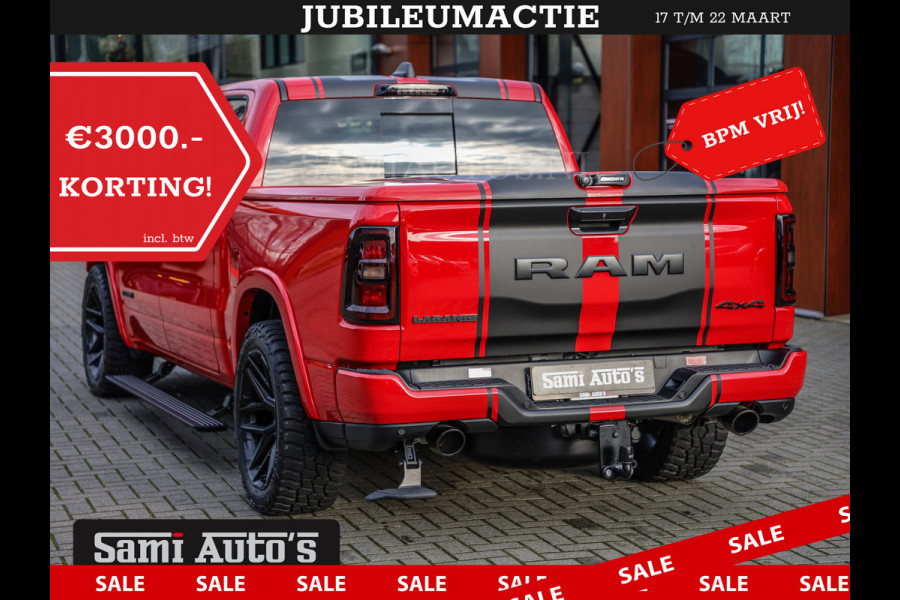 Dodge Ram 2025 NIGHT PREMIUM | BOM VOL + 14.4 INCH SCHERM + LUCHTVERING + HUD | HURRICANE 420PK 636 Nm | PRIJS MET LPG EN COVER EN GARANTI DUBBELE CABINE | PICK UP | 5 PERSOONS | DC | GRIJSKENTEKEN | PR4 FLAME RED | VOORRAAD NR 2234 - 4995