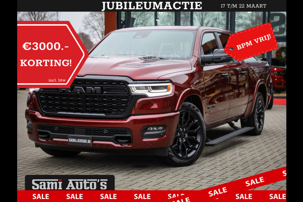 Dodge Ram 1500 LIMITED NIGHT 540PK 706 Nm 2025 | HIGH OUTPUT | XB9 | MASSAGE | BOM VOL | CREW CAB | DUBBELE CABINE | GRIJSKENTEKEN | DE MEEST LUXUEUZE en BEGEERDE Pick-up | VOORRAAD NR 2301 - 7424