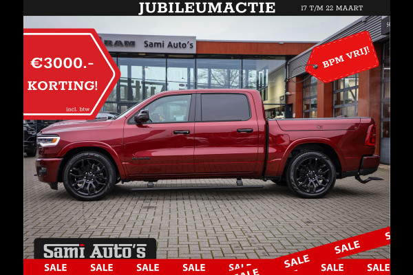 Dodge Ram 1500 LIMITED NIGHT 540PK 706 Nm 2025 | HIGH OUTPUT | XB9 | MASSAGE | BOM VOL | CREW CAB | DUBBELE CABINE | GRIJSKENTEKEN | DE MEEST LUXUEUZE en BEGEERDE Pick-up | VOORRAAD NR 2301 - 7424