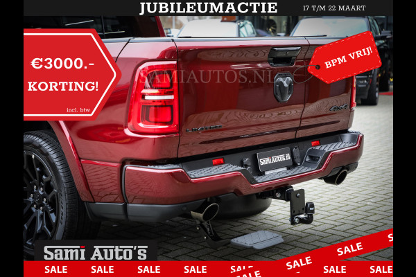 Dodge Ram 1500 LIMITED NIGHT 540PK 706 Nm 2025 | HIGH OUTPUT | XB9 | MASSAGE | BOM VOL | CREW CAB | DUBBELE CABINE | GRIJSKENTEKEN | DE MEEST LUXUEUZE en BEGEERDE Pick-up | VOORRAAD NR 2301 - 7424