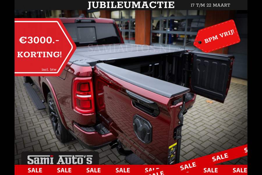 Dodge Ram 1500 LIMITED NIGHT 540PK 706 Nm 2025 | HIGH OUTPUT | XB9 | MASSAGE | BOM VOL | CREW CAB | DUBBELE CABINE | GRIJSKENTEKEN | DE MEEST LUXUEUZE en BEGEERDE Pick-up | VOORRAAD NR 2301 - 7424