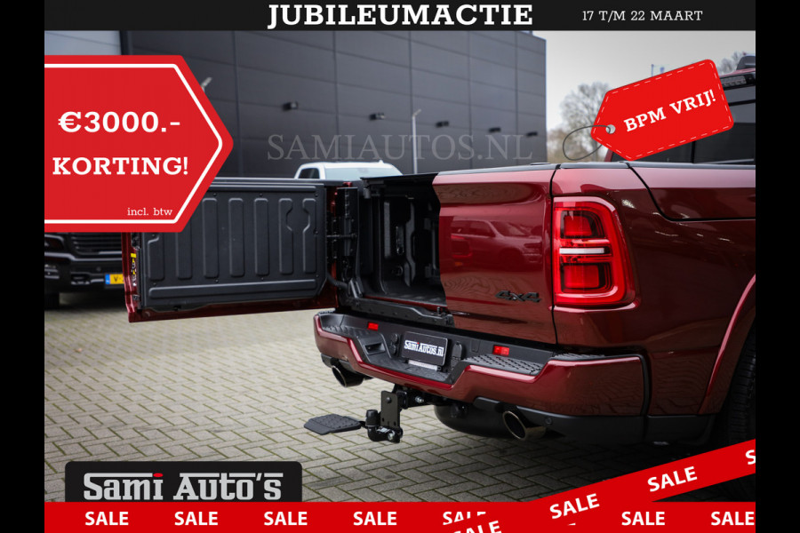 Dodge Ram 1500 LIMITED NIGHT 540PK 706 Nm 2025 | HIGH OUTPUT | XB9 | MASSAGE | BOM VOL | CREW CAB | DUBBELE CABINE | GRIJSKENTEKEN | DE MEEST LUXUEUZE en BEGEERDE Pick-up | VOORRAAD NR 2301 - 7424