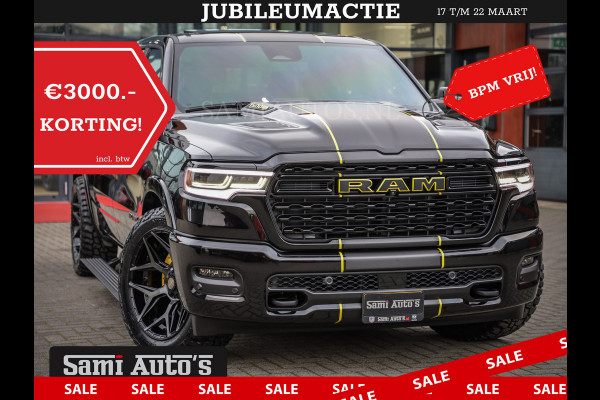 Dodge Ram 1500 DE MEEST LUXUEUZE PICK UP LIMITED NIGHT HIGH OUTPUT H.O 540PK 706 Nm 2025 | XB9 | MASSAGE | BOM VOL | CREW CAB | DUBBELE CABINE | GRIJSKENTEKEN | VOORRAAD NR 2353 - 5412