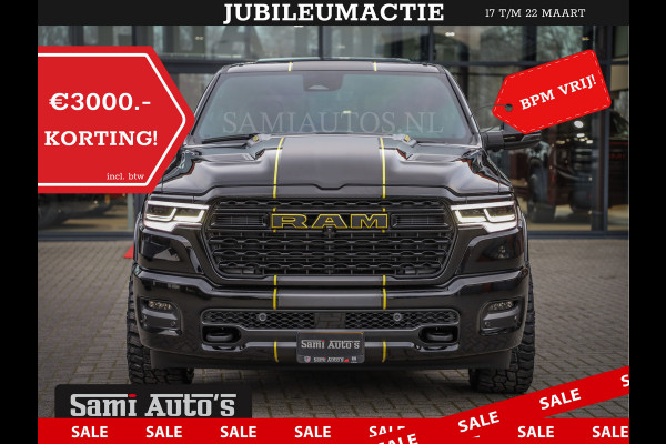 Dodge Ram 1500 DE MEEST LUXUEUZE PICK UP LIMITED NIGHT HIGH OUTPUT H.O 540PK 706 Nm 2025 | XB9 | MASSAGE | BOM VOL | CREW CAB | DUBBELE CABINE | GRIJSKENTEKEN | VOORRAAD NR 2353 - 5412