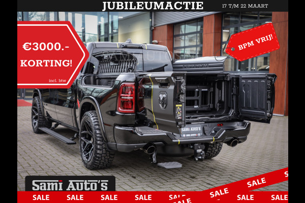 Dodge Ram 1500 DE MEEST LUXUEUZE PICK UP LIMITED NIGHT HIGH OUTPUT H.O 540PK 706 Nm 2025 | XB9 | MASSAGE | BOM VOL | CREW CAB | DUBBELE CABINE | GRIJSKENTEKEN | VOORRAAD NR 2353 - 5412