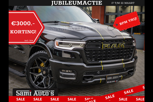 Dodge Ram 1500 DE MEEST LUXUEUZE PICK UP LIMITED NIGHT HIGH OUTPUT H.O 540PK 706 Nm 2025 | XB9 | MASSAGE | BOM VOL | CREW CAB | DUBBELE CABINE | GRIJSKENTEKEN | VOORRAAD NR 2353 - 5412