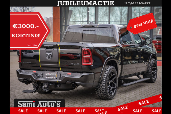 Dodge Ram 1500 DE MEEST LUXUEUZE PICK UP LIMITED NIGHT HIGH OUTPUT H.O 540PK 706 Nm 2025 | XB9 | MASSAGE | BOM VOL | CREW CAB | DUBBELE CABINE | GRIJSKENTEKEN | VOORRAAD NR 2353 - 5412