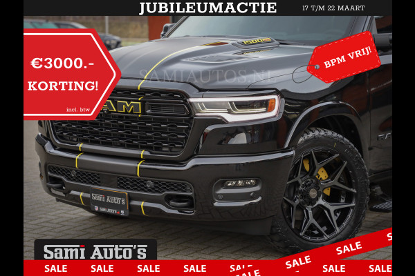 Dodge Ram 1500 DE MEEST LUXUEUZE PICK UP LIMITED NIGHT HIGH OUTPUT H.O 540PK 706 Nm 2025 | XB9 | MASSAGE | BOM VOL | CREW CAB | DUBBELE CABINE | GRIJSKENTEKEN | VOORRAAD NR 2353 - 5412