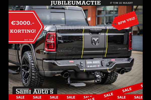 Dodge Ram 1500 DE MEEST LUXUEUZE PICK UP LIMITED NIGHT HIGH OUTPUT H.O 540PK 706 Nm 2025 | XB9 | MASSAGE | BOM VOL | CREW CAB | DUBBELE CABINE | GRIJSKENTEKEN | VOORRAAD NR 2353 - 5412