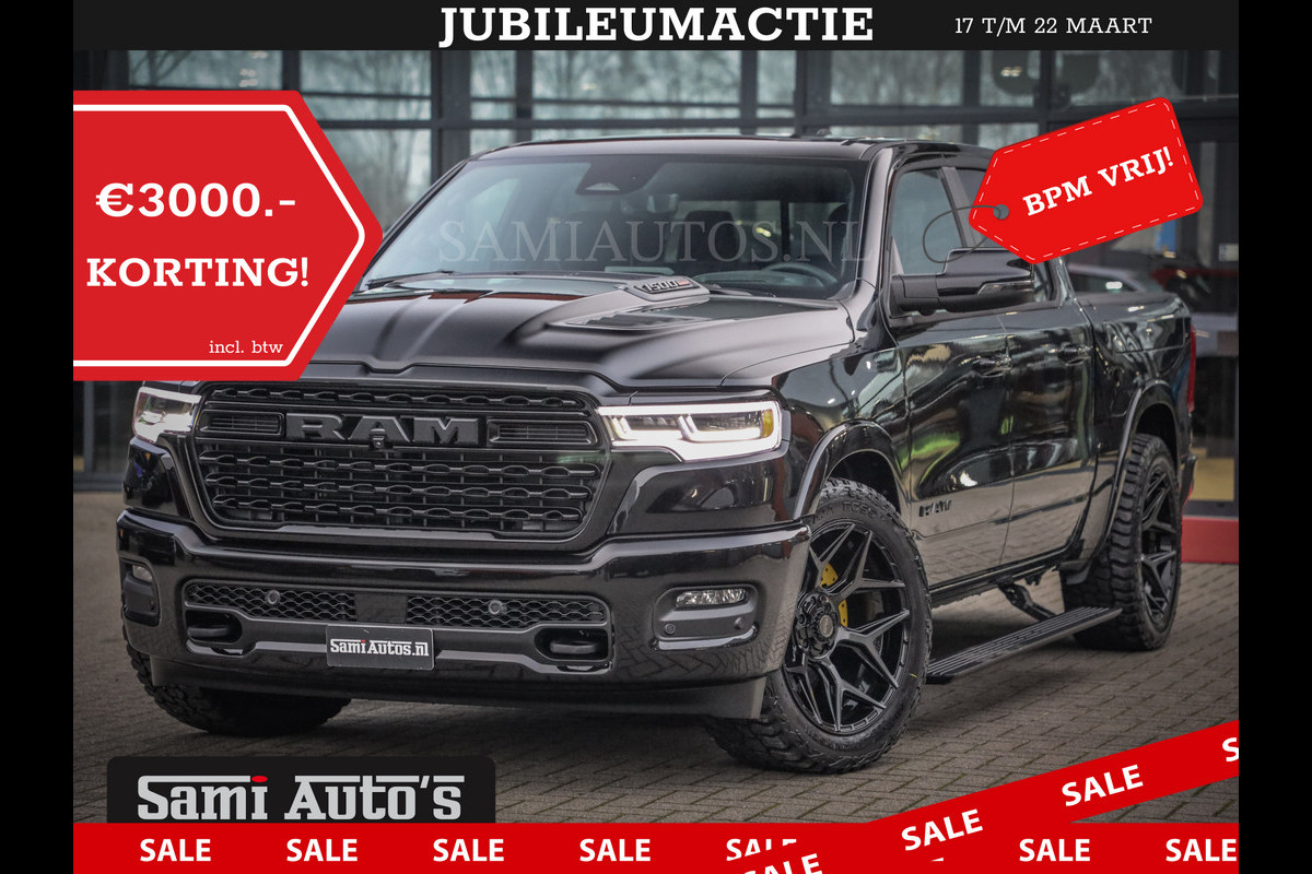 Dodge Ram 1500 LIMITED NIGHT DE MEEST LUXUEUZE PICK UP HIGH OUTPUT H.O 540PK 706 Nm 2025 | XB9 | MASSAGE | BOM VOL | CREW CAB | DUBBELE CABINE | GRIJSKENTEKEN | VOORRAAD NR 2293 - 7688